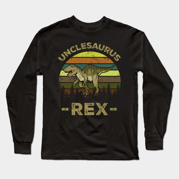 Unclesaurus T Rex Dinosaur Uncle Saurus Family Matching Long Sleeve T-Shirt by Happy Shirt